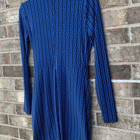 Take 50% OFF- Michael Kors Blue Ribbed Wrap Dress, Size-XS - Picture 10 of 11
